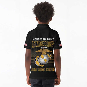 Honoring First Black Marines Kid Polo Shirt The Montford Point Heroes - African Pride