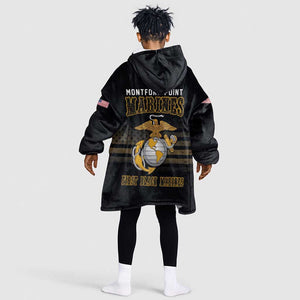 Honoring First Black Marines Kid Wearable Blanket Hoodie The Montford Point Heroes - African Pride