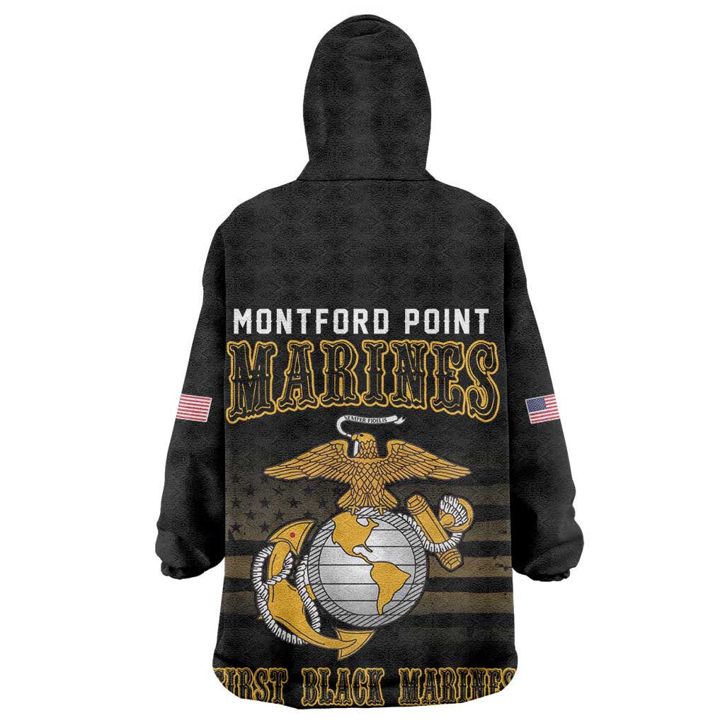 Honoring First Black Marines Kid Wearable Blanket Hoodie The Montford Point Heroes - African Pride