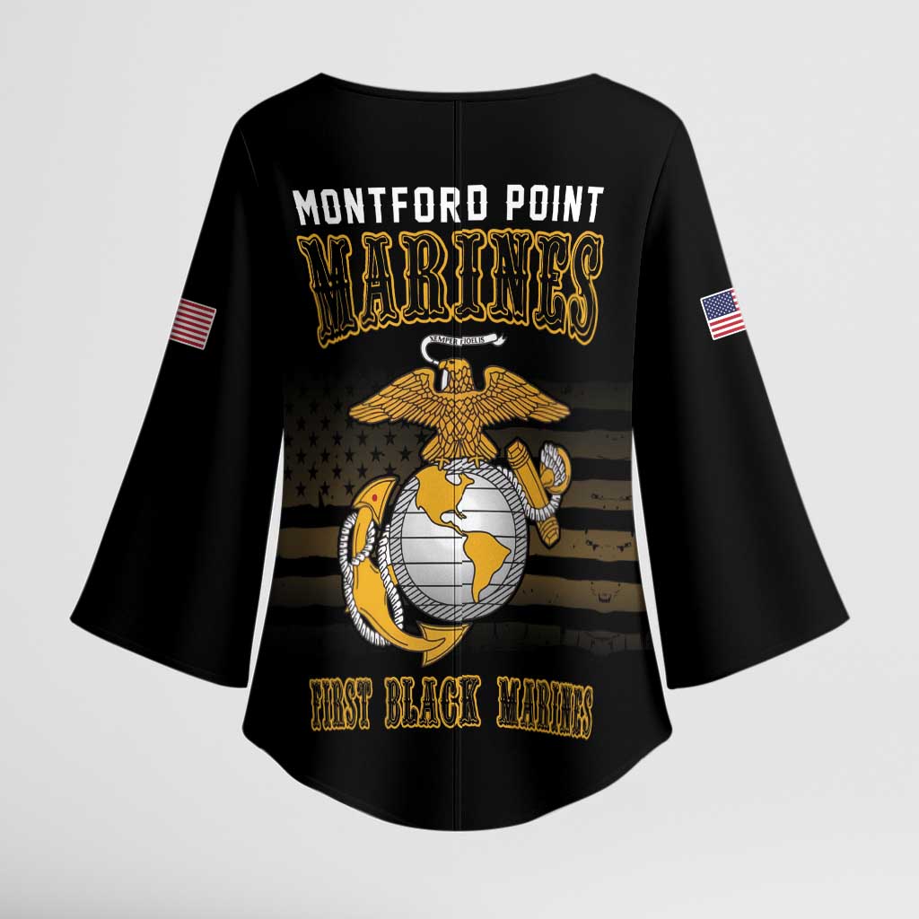 Honoring First Black Marines Kimono Sleeve Blouse The Montford Point Heroes