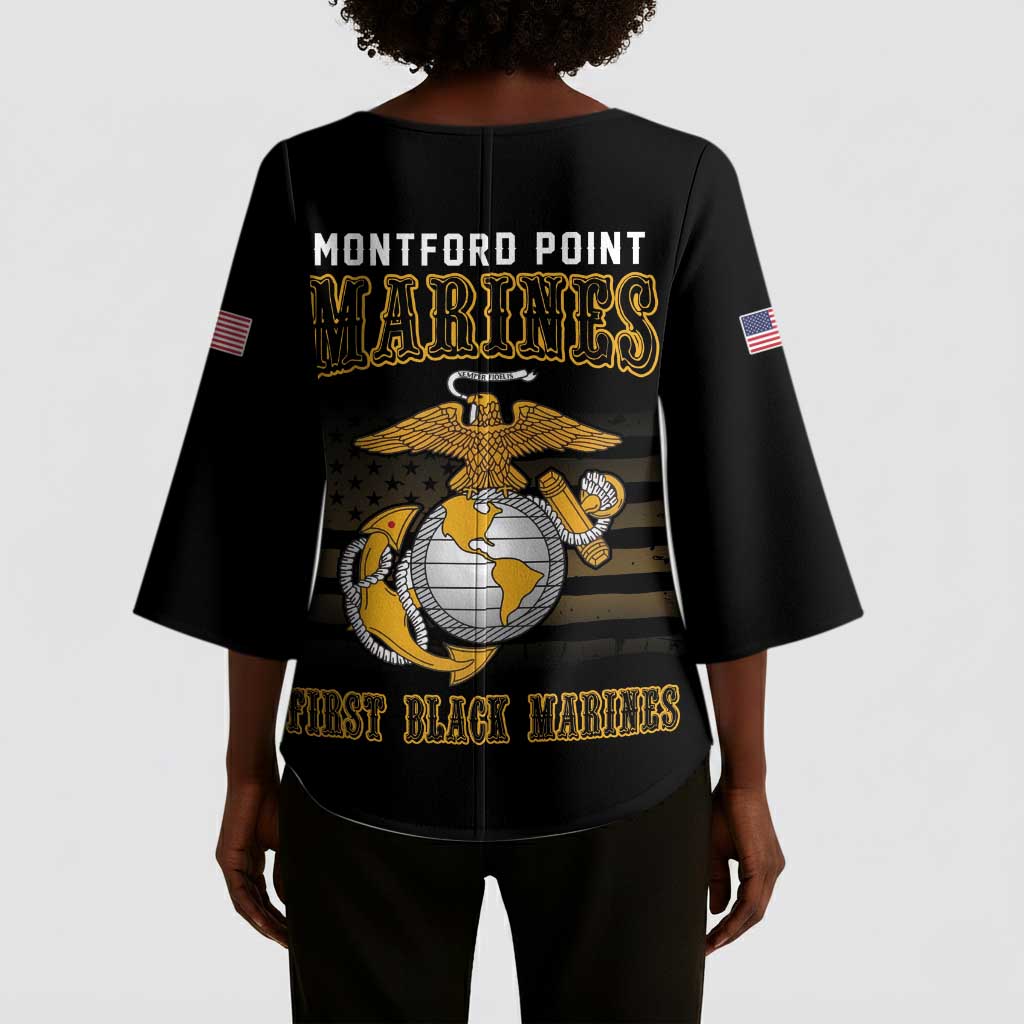 Honoring First Black Marines Kimono Sleeve Blouse The Montford Point Heroes