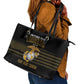 Honoring First Black Marines Leather Tote Bag The Montford Point Heroes - African Pride