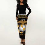 Honoring First Black Marines Long Sleeve Bodycon Dress The Montford Point Heroes - African Pride