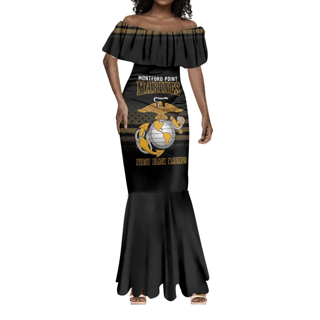 Honoring First Black Marines Mermaid Dress The Montford Point Heroes - African Pride