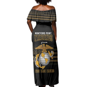 Honoring First Black Marines Off Shoulder Maxi Dress The Montford Point Heroes - African Pride