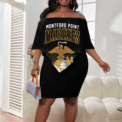 Honoring First Black Marines Off Shoulder Short Dress The Montford Point Heroes - African Pride