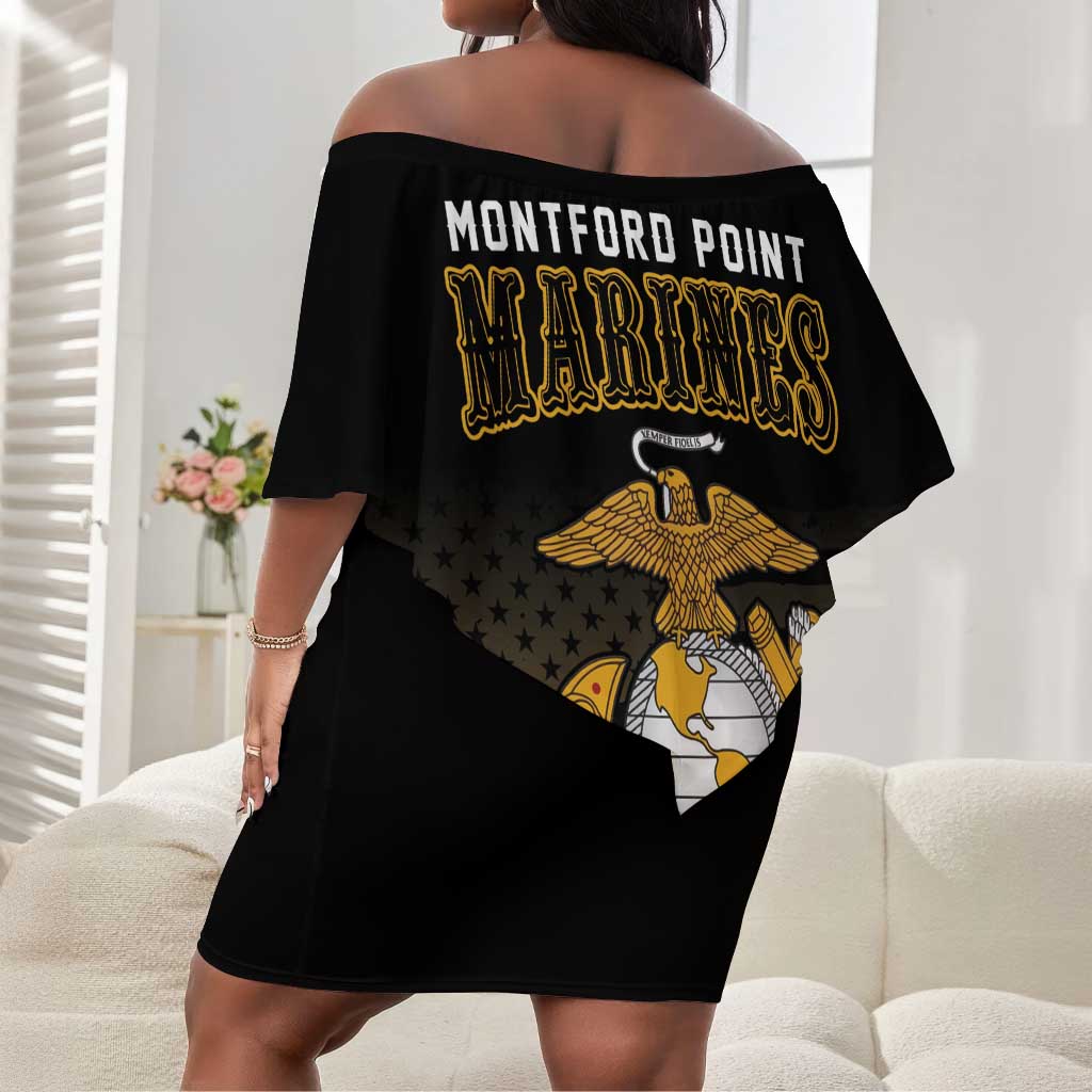 Honoring First Black Marines Off Shoulder Short Dress The Montford Point Heroes - African Pride