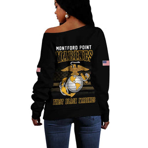 Honoring First Black Marines Off Shoulder Sweater The Montford Point Heroes - African Pride