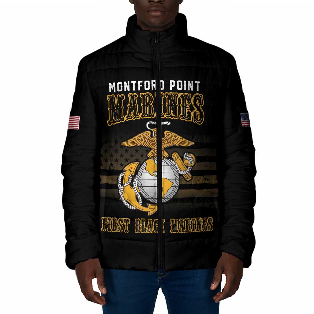Honoring First Black Marines Padded Jacket The Montford Point Heroes