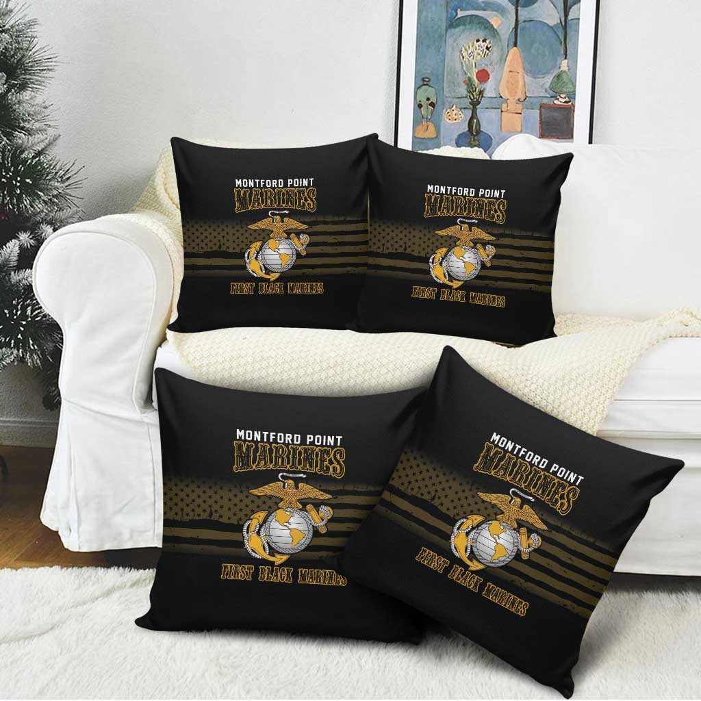 Honoring First Black Marines Pillow Cover The Montford Point Heroes