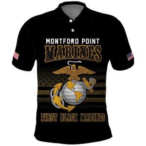 Honoring First Black Marines Polo Shirt The Montford Point Heroes - African Pride