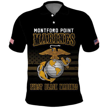 Honoring First Black Marines Polo Shirt The Montford Point Heroes - African Pride