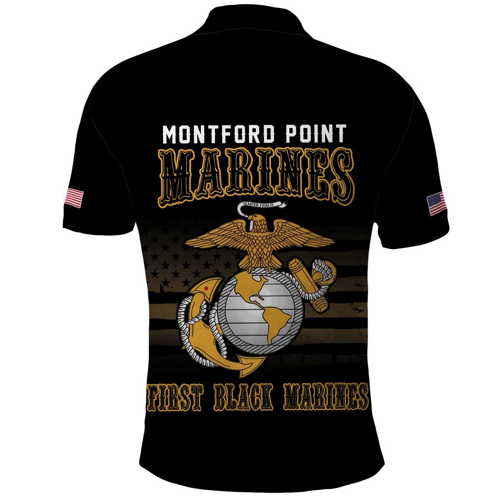 Honoring First Black Marines Polo Shirt The Montford Point Heroes - African Pride