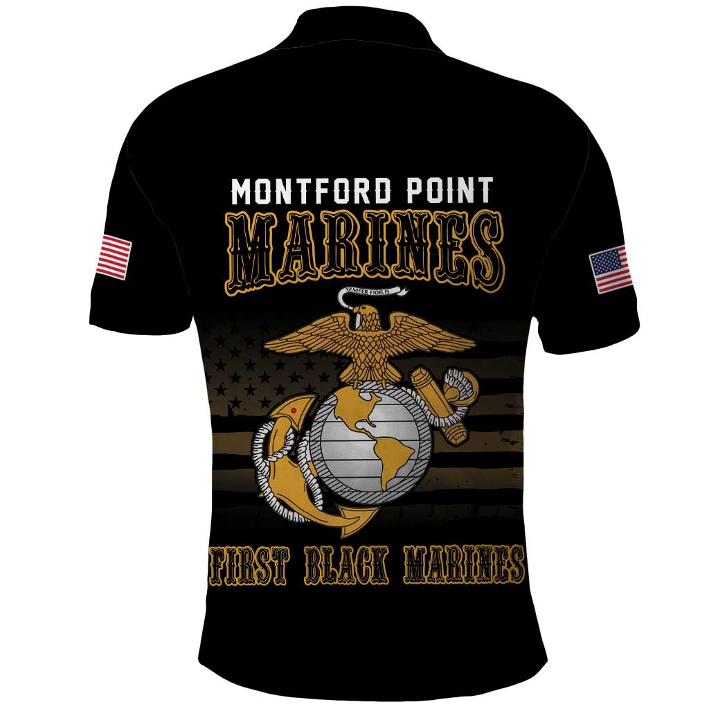 Honoring First Black Marines Polo Shirt The Montford Point Heroes LT18