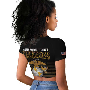 Honoring First Black Marines Raglan Cropped T shirt The Montford Point Heroes - African Pride