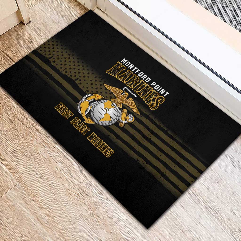 Honoring First Black Marines Rubber Doormat The Montford Point Heroes - African Pride