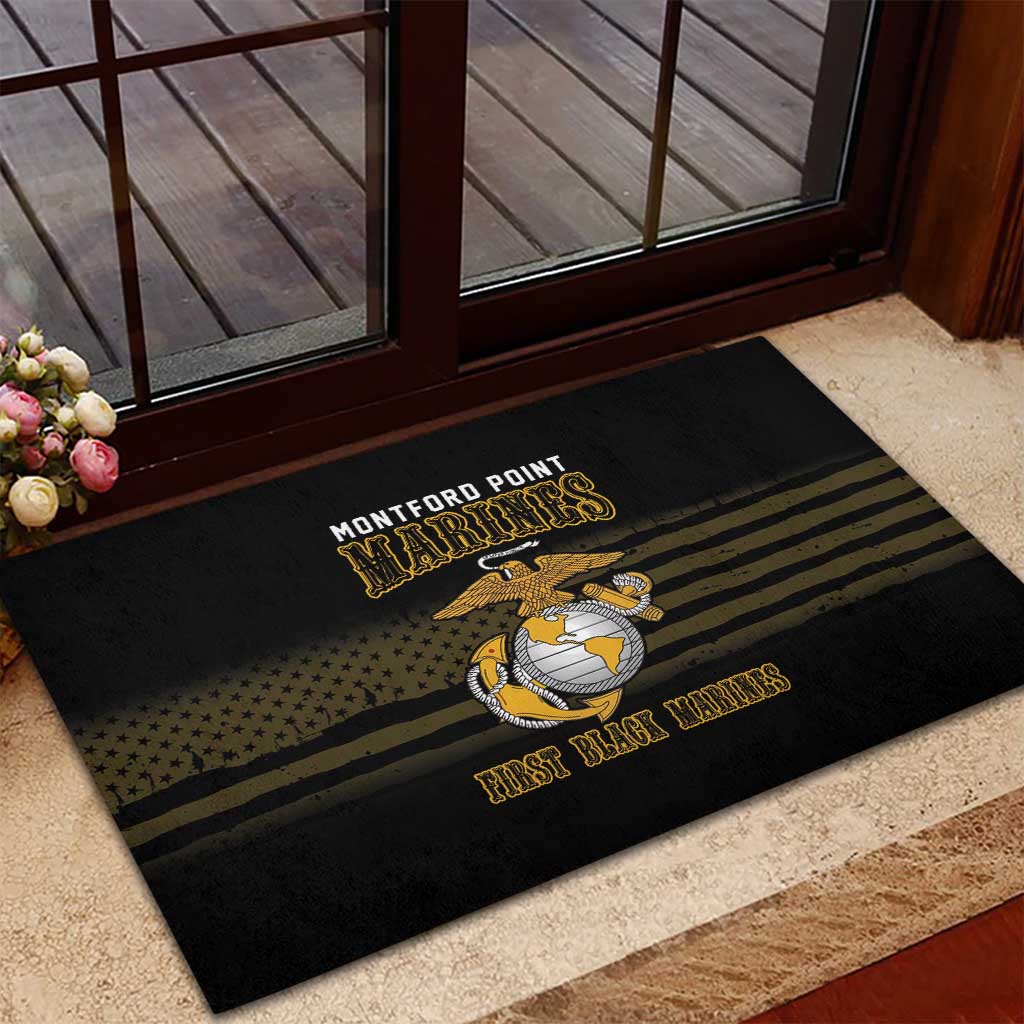 Honoring First Black Marines Rubber Doormat The Montford Point Heroes - African Pride