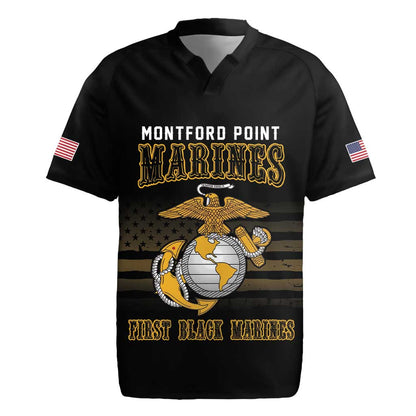 Honoring First Black Marines Rugby Jersey The Montford Point Heroes - African Pride