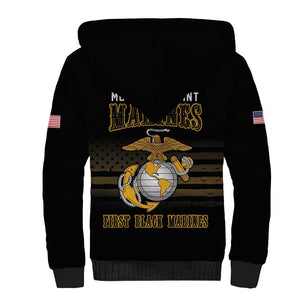 Honoring First Black Marines Sherpa Hoodie The Montford Point Heroes - African Pride