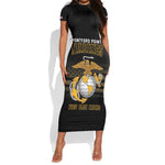 Honoring First Black Marines Short Sleeve Bodycon Dress The Montford Point Heroes - African Pride