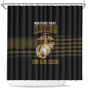 Honoring First Black Marines Shower Curtain The Montford Point Heroes - African Pride
