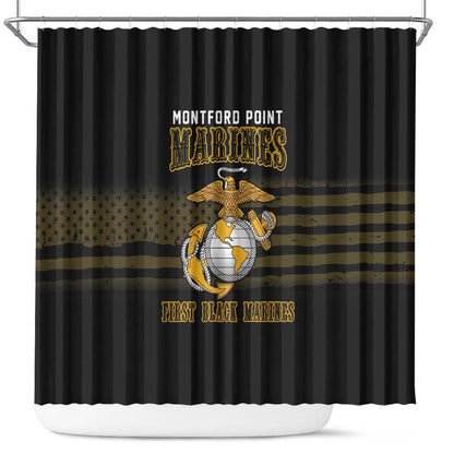 Honoring First Black Marines Shower Curtain The Montford Point Heroes - African Pride