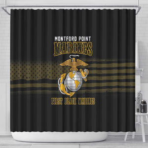 Honoring First Black Marines Shower Curtain The Montford Point Heroes - African Pride
