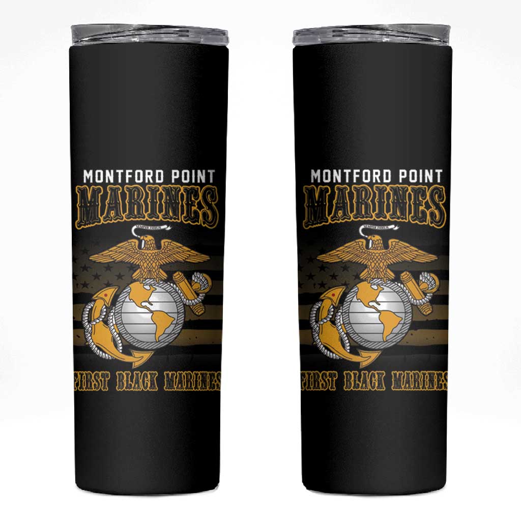 Honoring First Black Marines Skinny Tumbler The Montford Point Heroes - African Pride