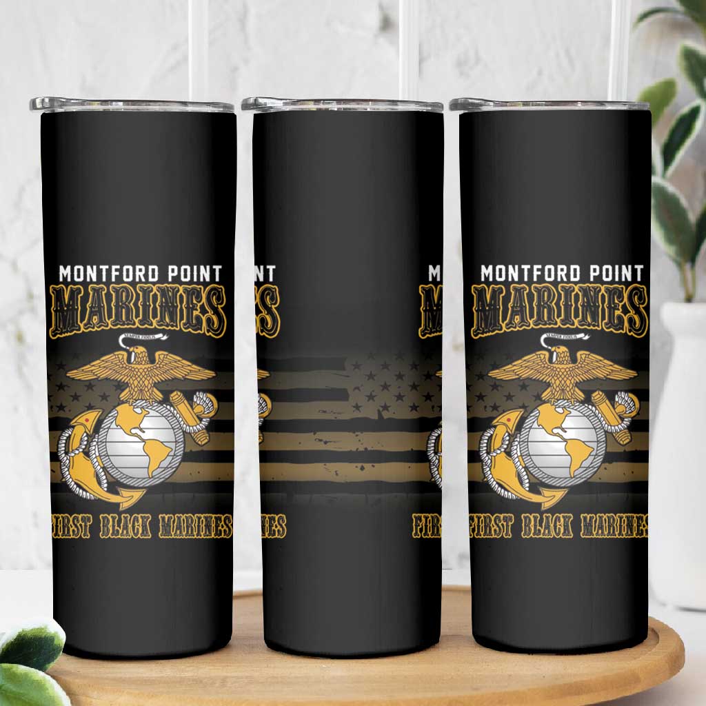 Honoring First Black Marines Skinny Tumbler The Montford Point Heroes - African Pride
