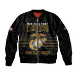 Honoring First Black Marines Sleeve Zip Bomber Jacket The Montford Point Heroes - African Pride