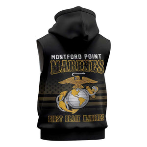 Honoring First Black Marines Sleeveless Hoodie The Montford Point Heroes - African Pride
