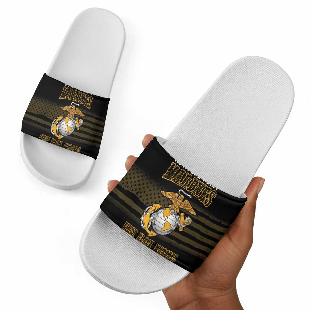 Honoring First Black Marines Slide Sandals The Montford Point Heroes