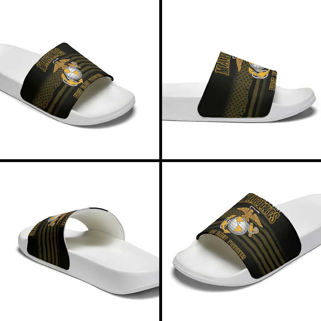 Honoring First Black Marines Slide Sandals The Montford Point Heroes