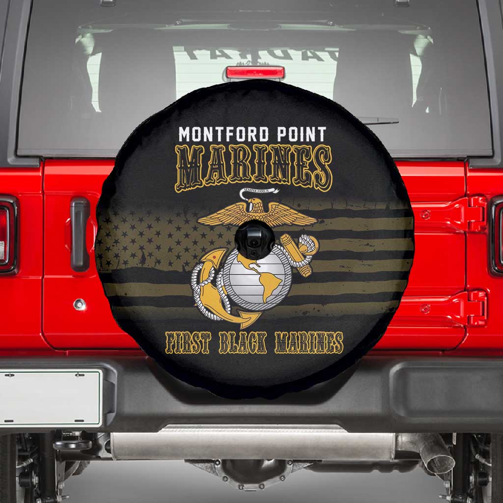 Honoring First Black Marines Spare Tire Cover The Montford Point Heroes - African Pride