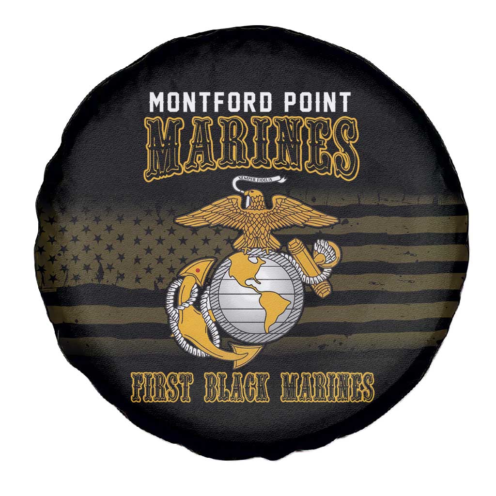 Honoring First Black Marines Spare Tire Cover The Montford Point Heroes - African Pride