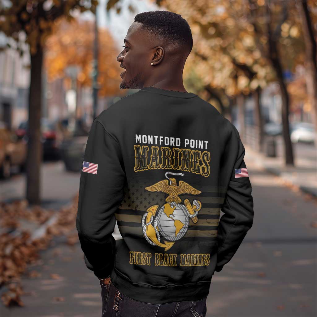 Honoring First Black Marines Sweatshirt The Montford Point Heroes - African Pride