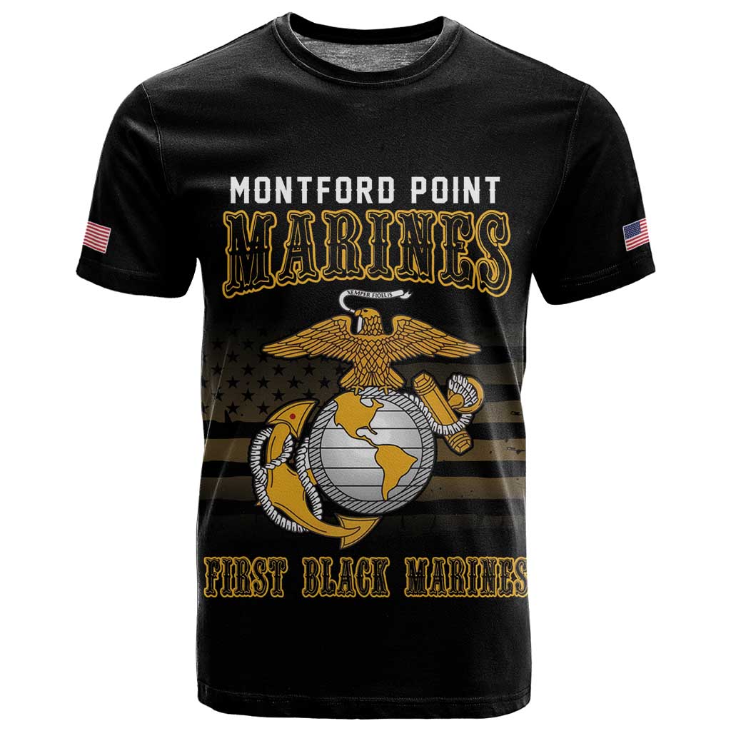 Honoring First Black Marines T shirt The Montford Point Heroes - African Pride