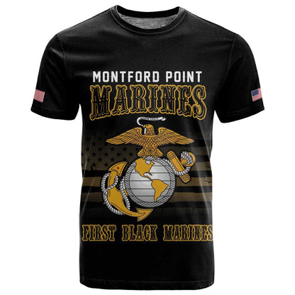 Honoring First Black Marines T shirt The Montford Point Heroes - African Pride