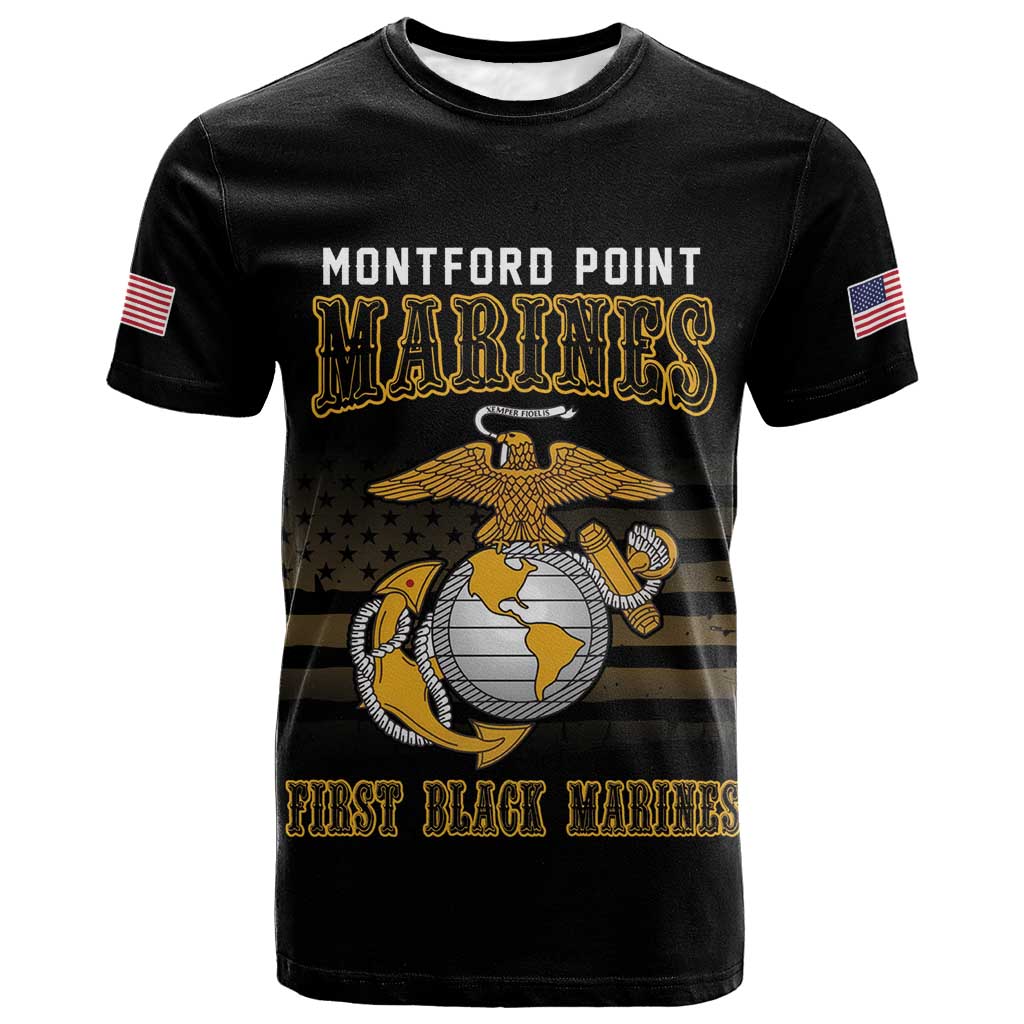 Honoring First Black Marines T shirt The Montford Point Heroes LT18