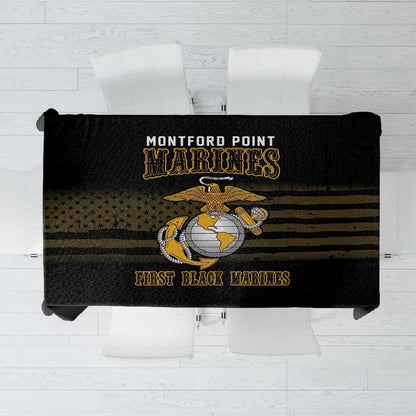 Honoring First Black Marines Tablecloth The Montford Point Heroes - African Pride