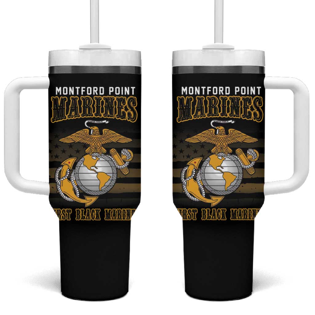 Honoring First Black Marines Tumbler With Handle The Montford Point Heroes - African Pride