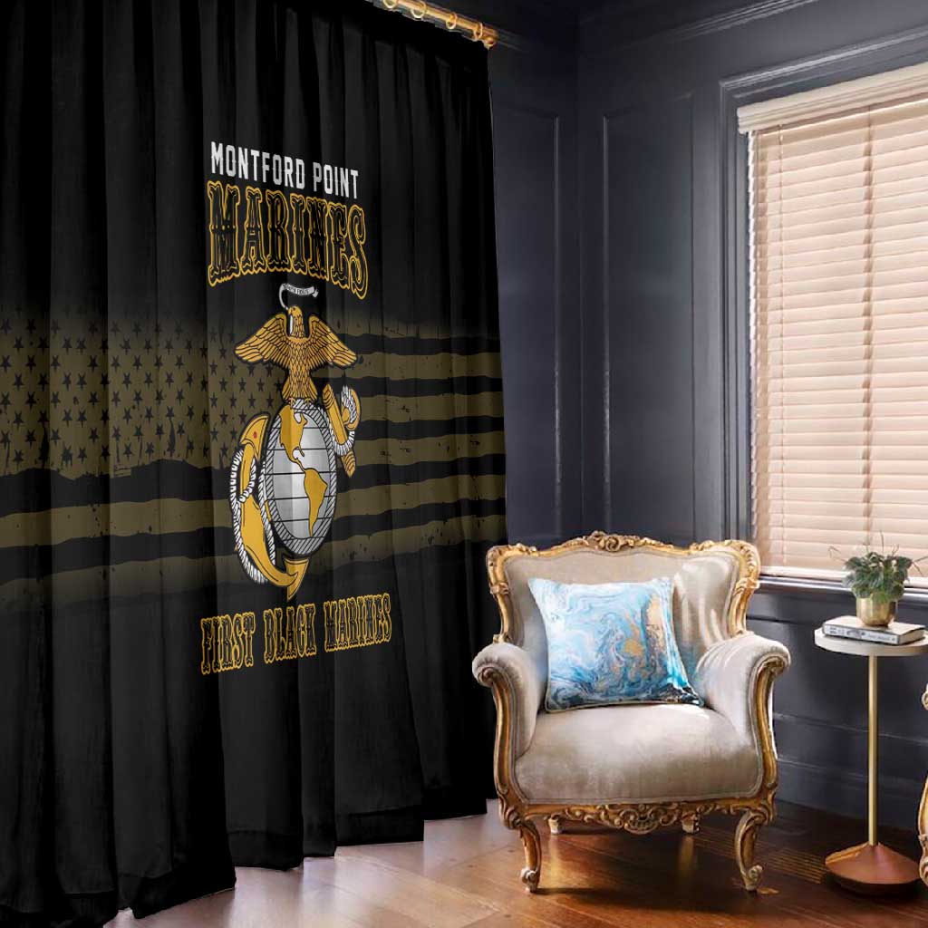 Honoring First Black Marines Window Curtain The Montford Point Heroes - African Pride