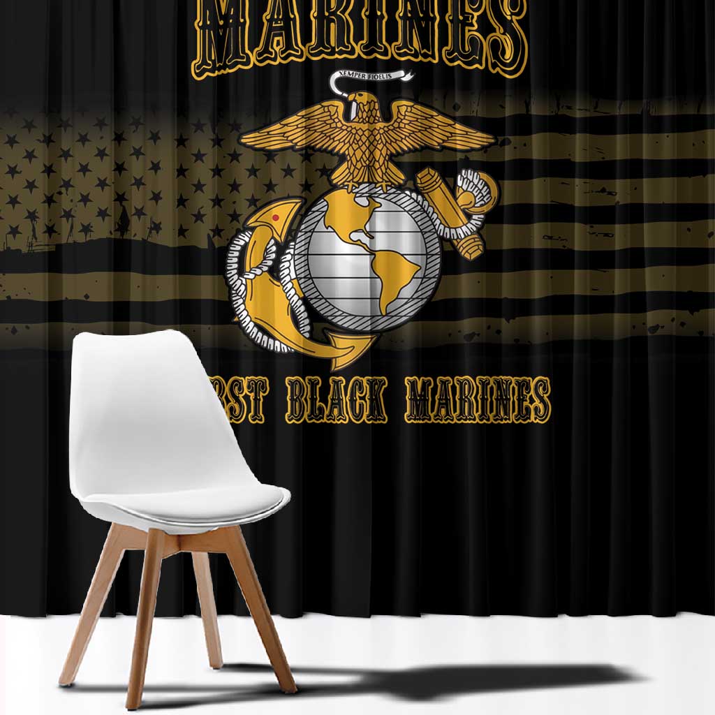 Honoring First Black Marines Window Curtain The Montford Point Heroes - African Pride