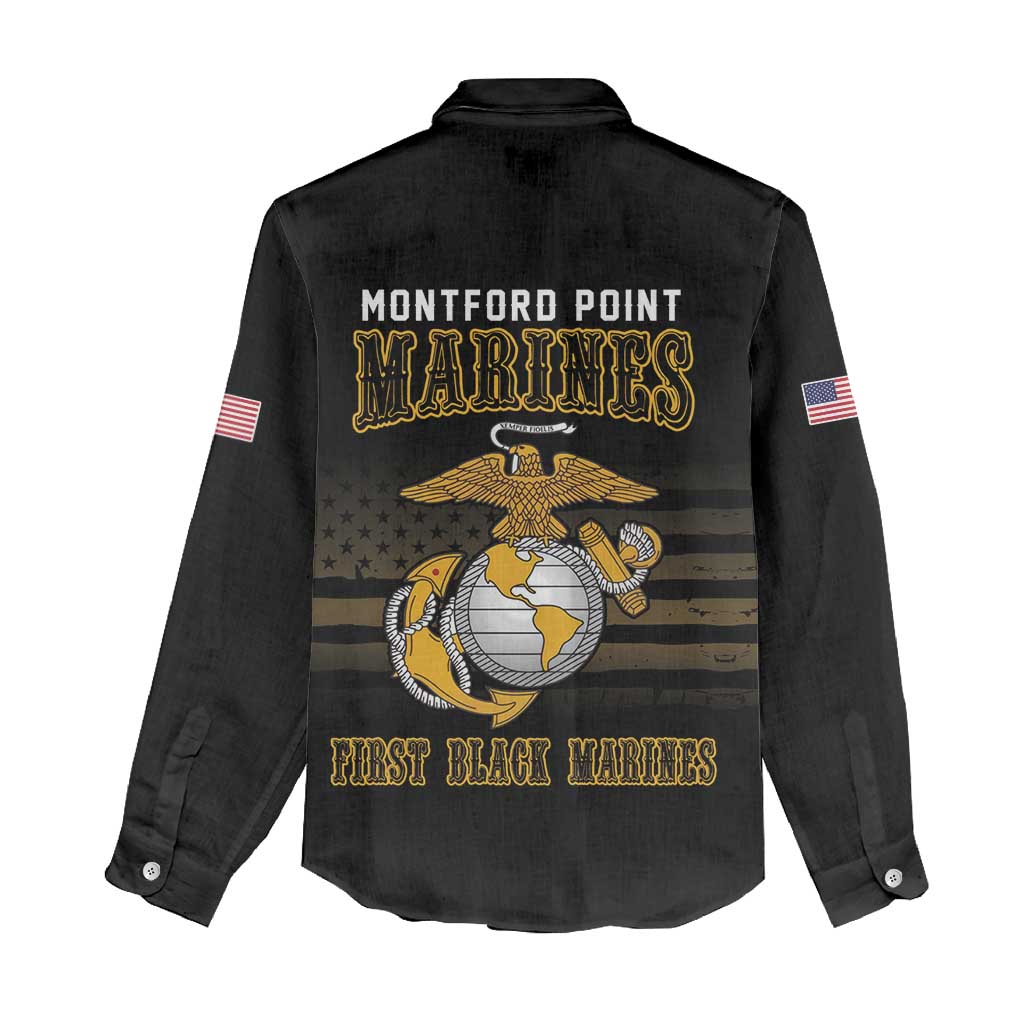 Honoring First Black Marines Women Casual Shirt The Montford Point Heroes - African Pride