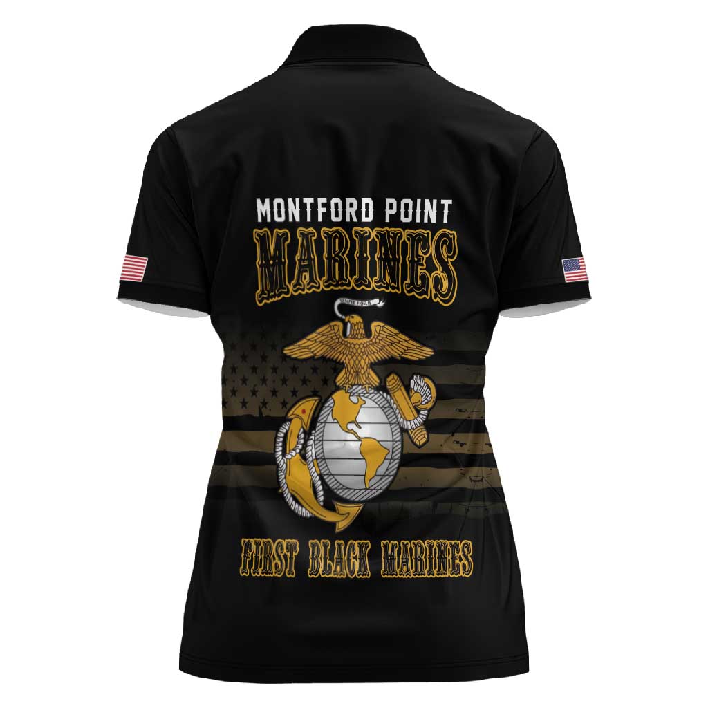 Honoring First Black Marines Women Polo Shirt The Montford Point Heroes - African Pride