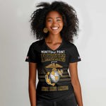 Honoring First Black Marines Women V-Neck T-Shirt The Montford Point Heroes - African Pride