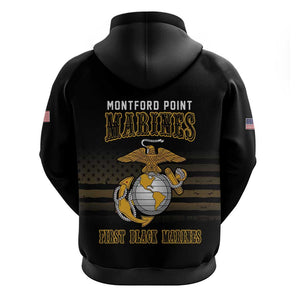 Honoring First Black Marines Zip Hoodie The Montford Point Heroes - African Pride