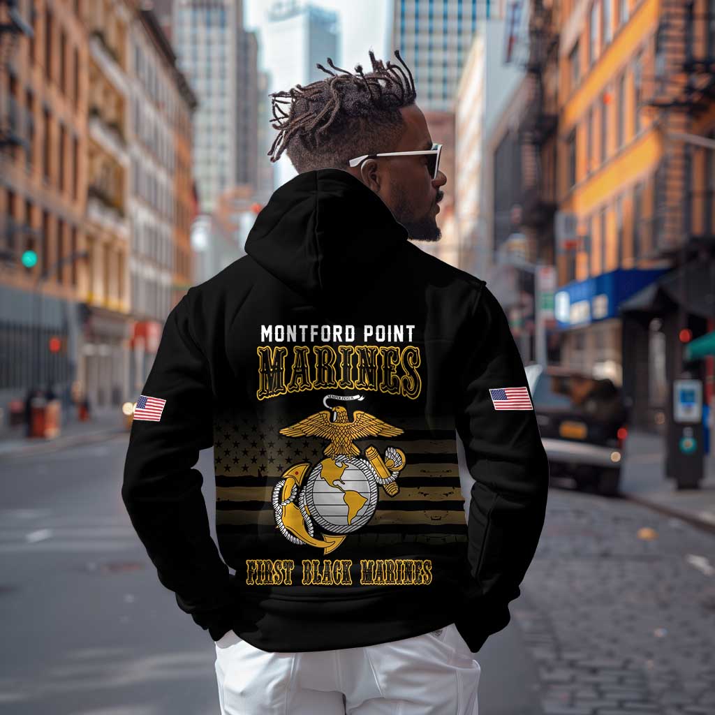 Honoring First Black Marines Zip Hoodie The Montford Point Heroes - African Pride