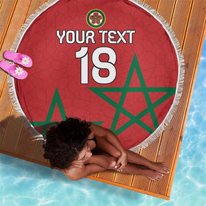 Custom Morocco Heritage Football Beach Blanket Road To Champion - African Pride