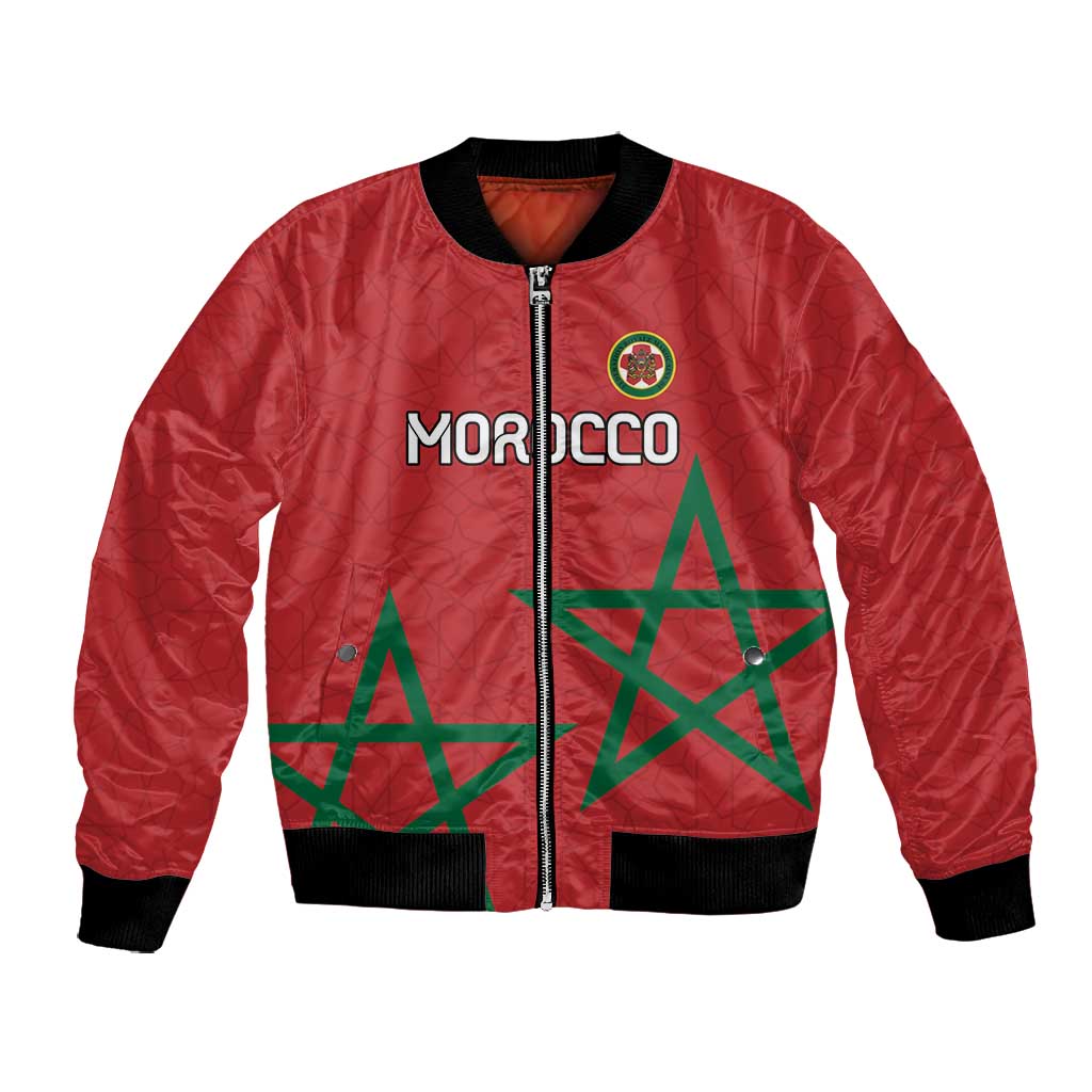 Custom Morocco Heritage Football Bomber Jacket Road To Champion - African Pride